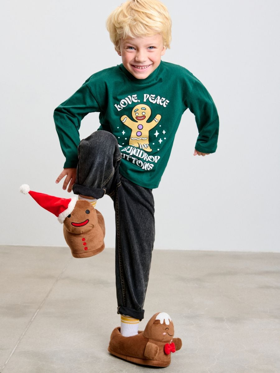 Різдвяні капці у формі пряників - різнобарвний - SINSAY