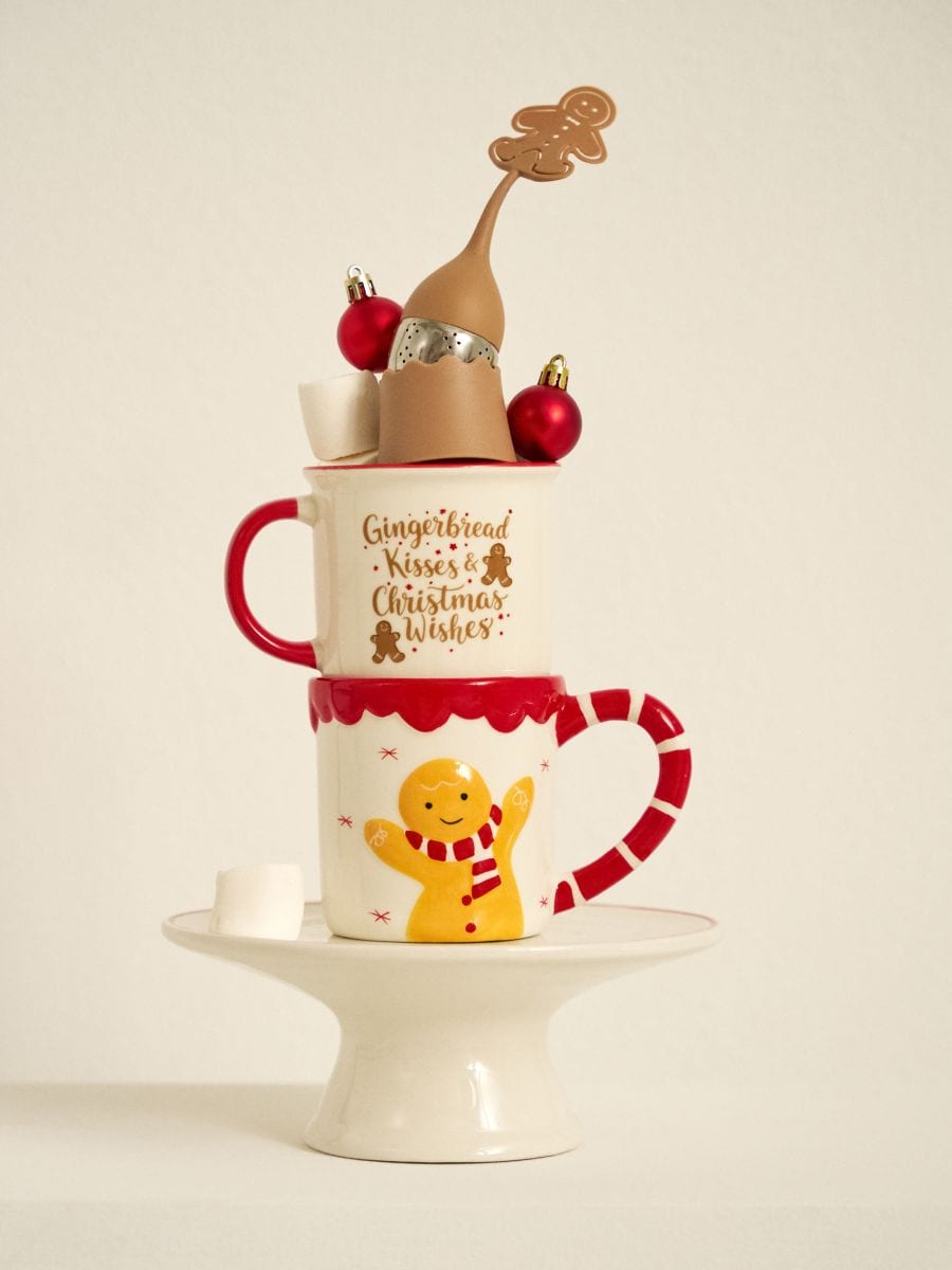 Κεραμική κούπα με χερούλι και μοτίβο ανθρωπάκι από πιπερόριζο - πολυχρωμο - SINSAY