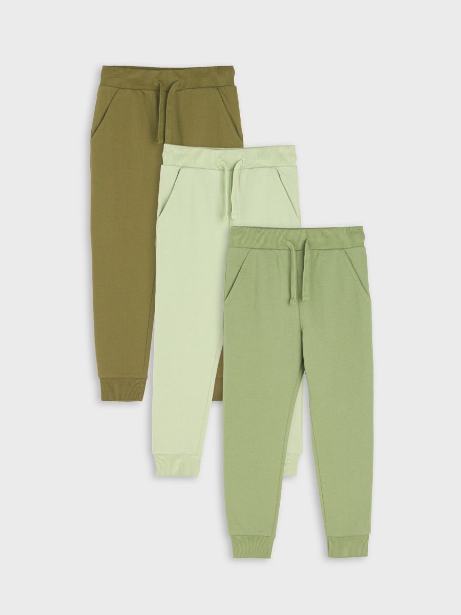Spodnie dresowe jogger 3 pack - zielony - SINSAY