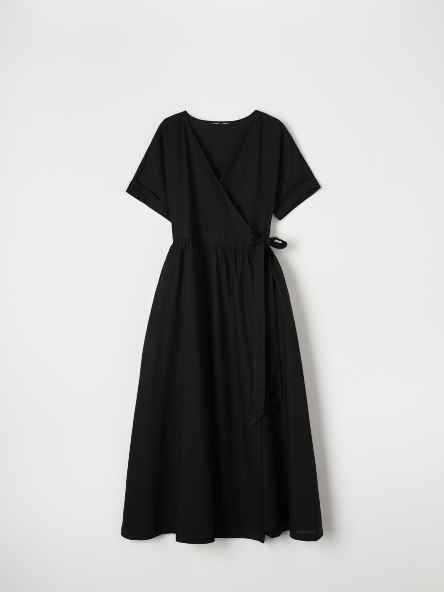 Sukienka z wiskozą - czarny - SINSAY