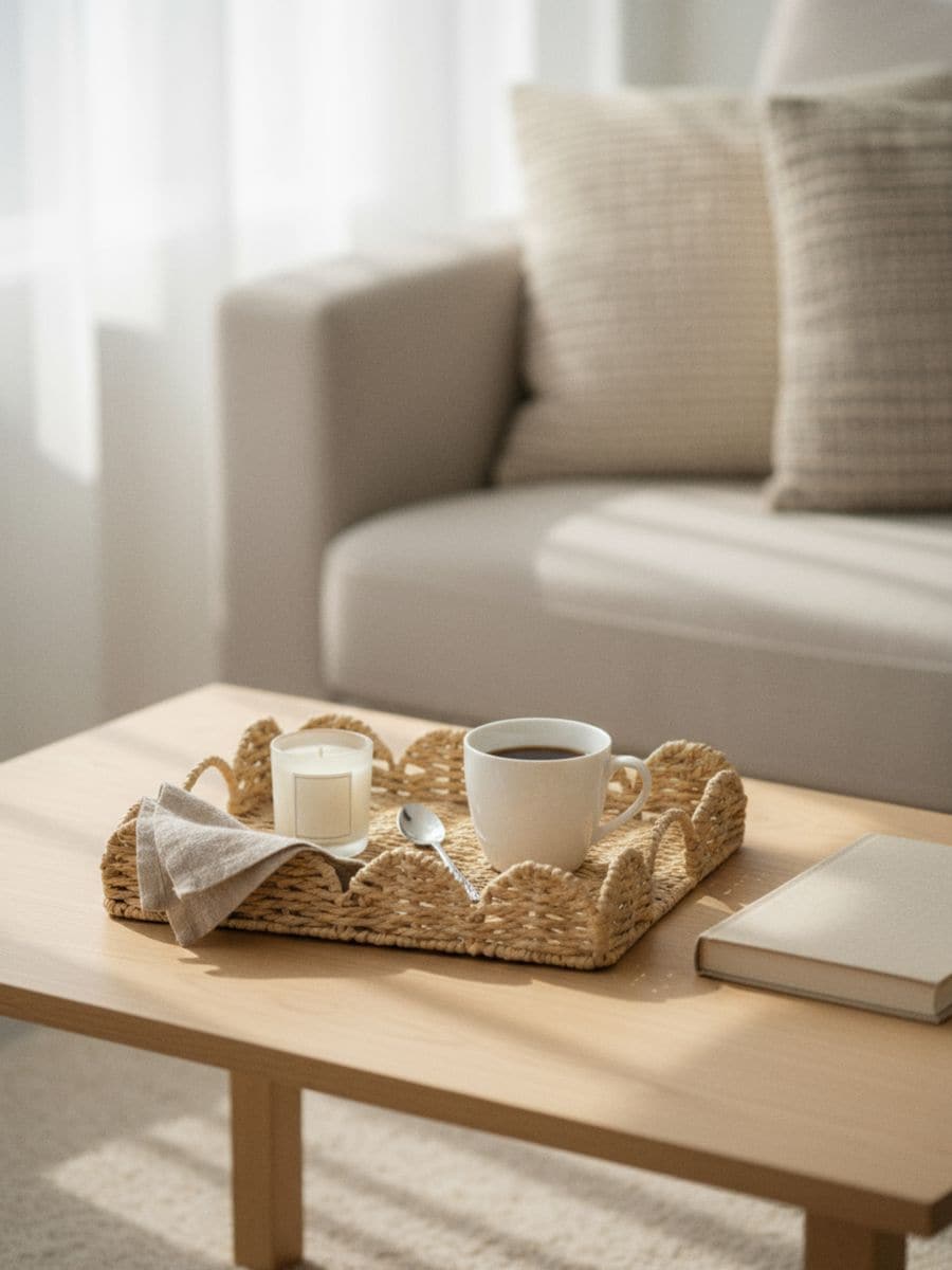 Pletena dekorativna tacna - bež - SINSAY