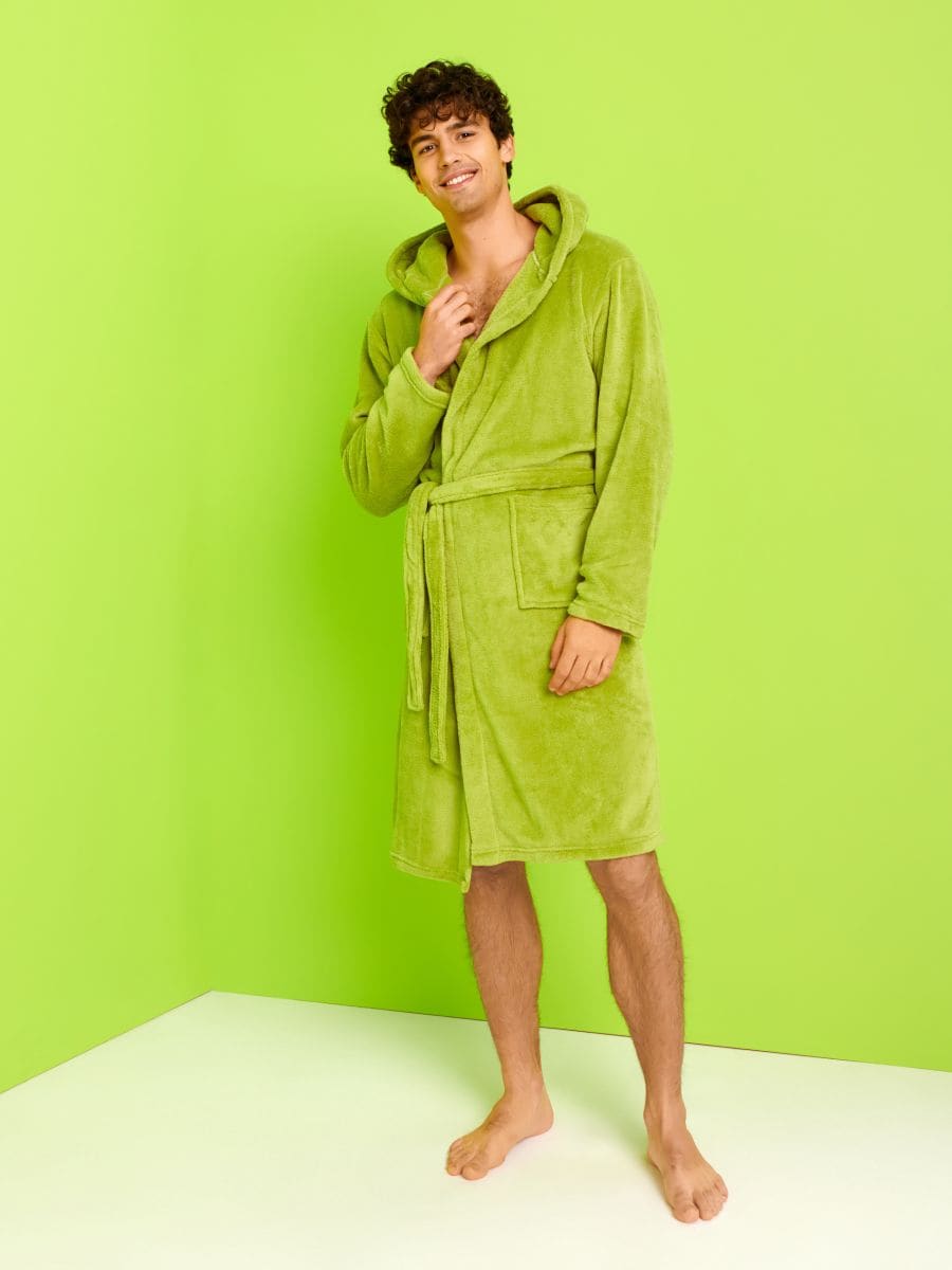 Fleece dressing gown - Light green/Vehicles - Home All | H&M IN