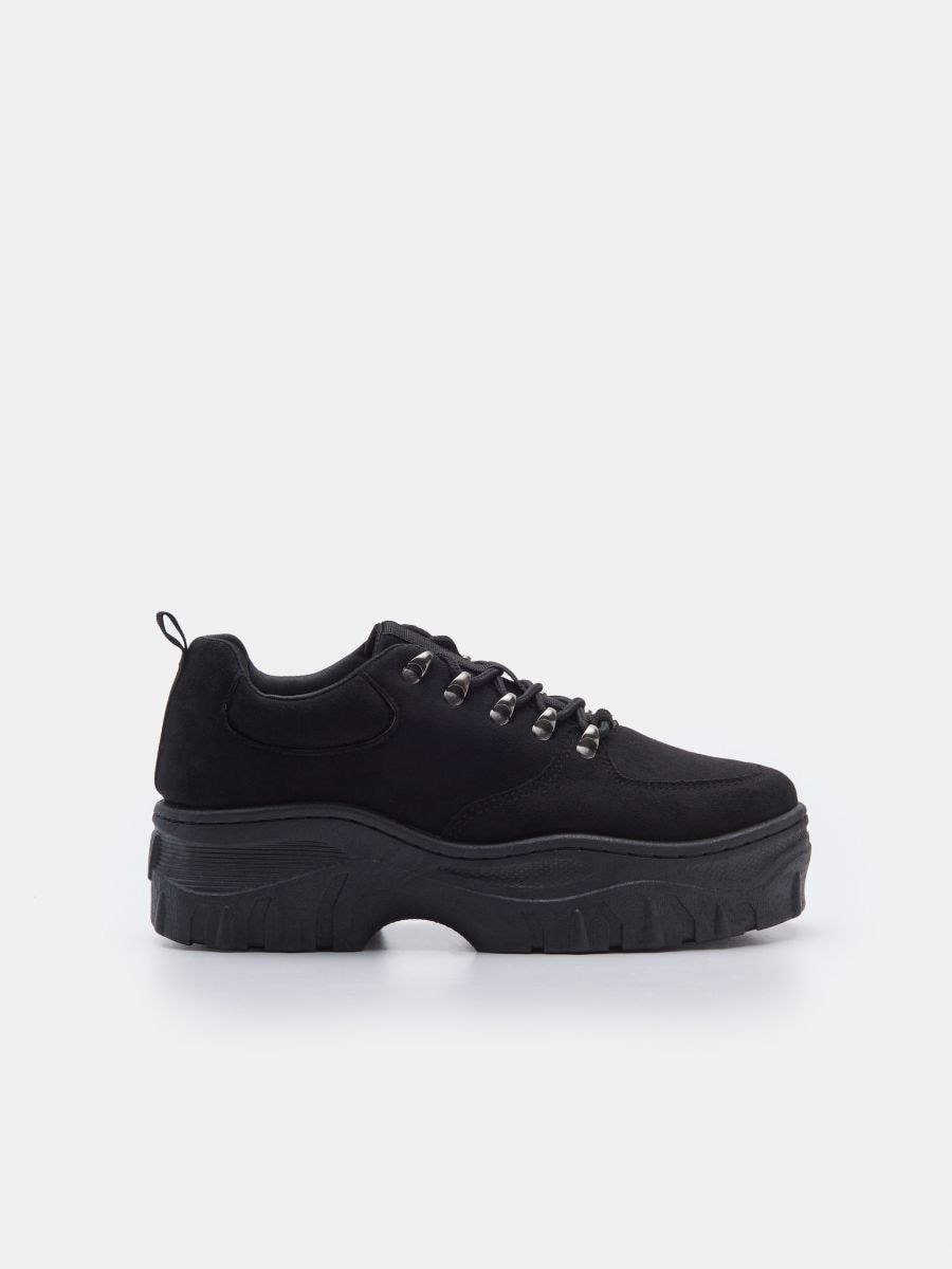 Truffle Collection wide fit chunky bubble sole sneakers in black | ASOS