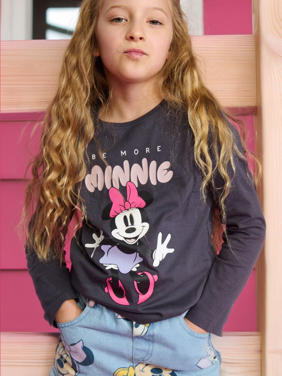 Μακρυμάνικη μπλούζα Mickey Mouse - σκουρο γκρι - SINSAY
