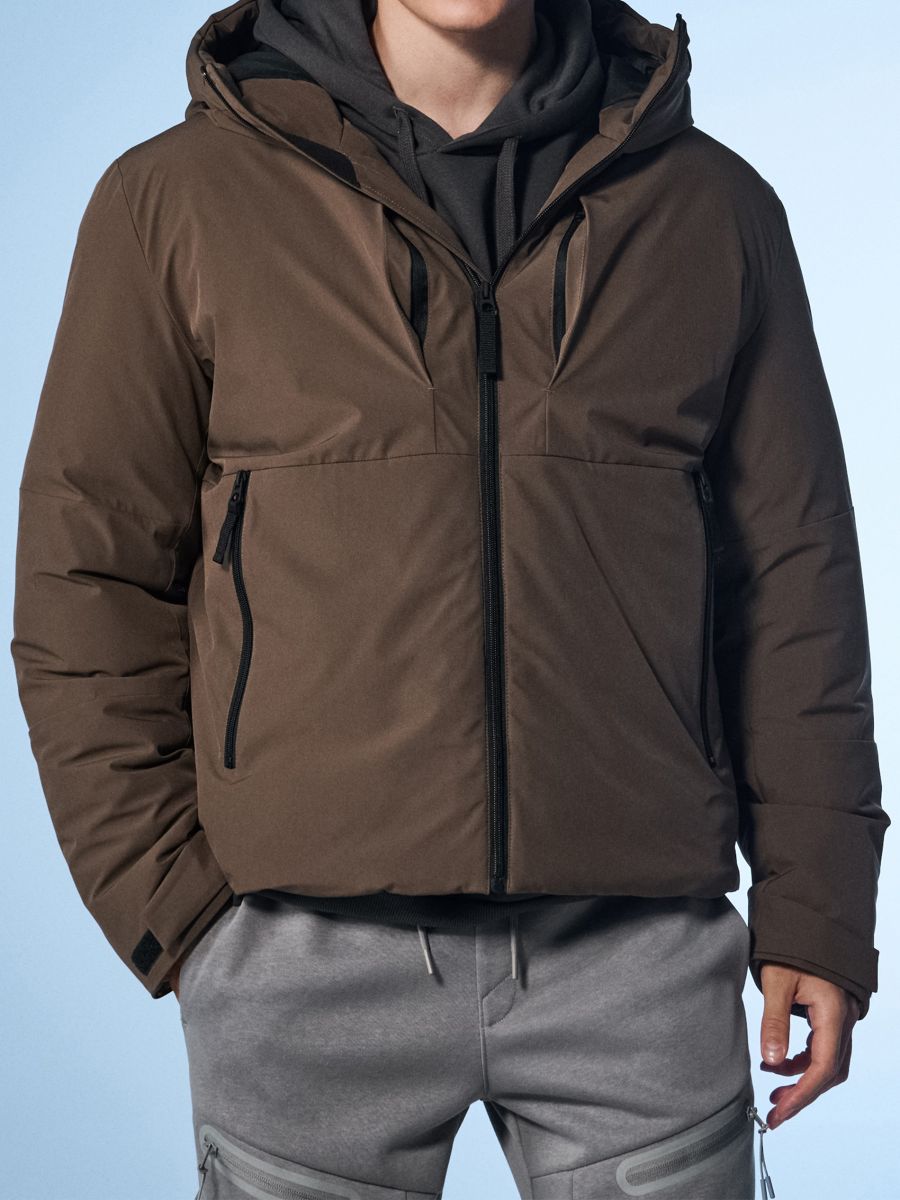 Kurtka softshell z kapturem - brązowy - SINSAY