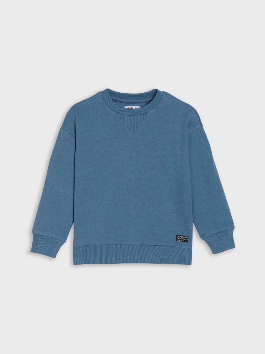 Mikina crewneck - sivomodrá - SINSAY