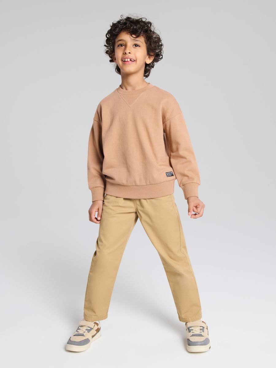 Mikina typu crewneck - hnědá - SINSAY