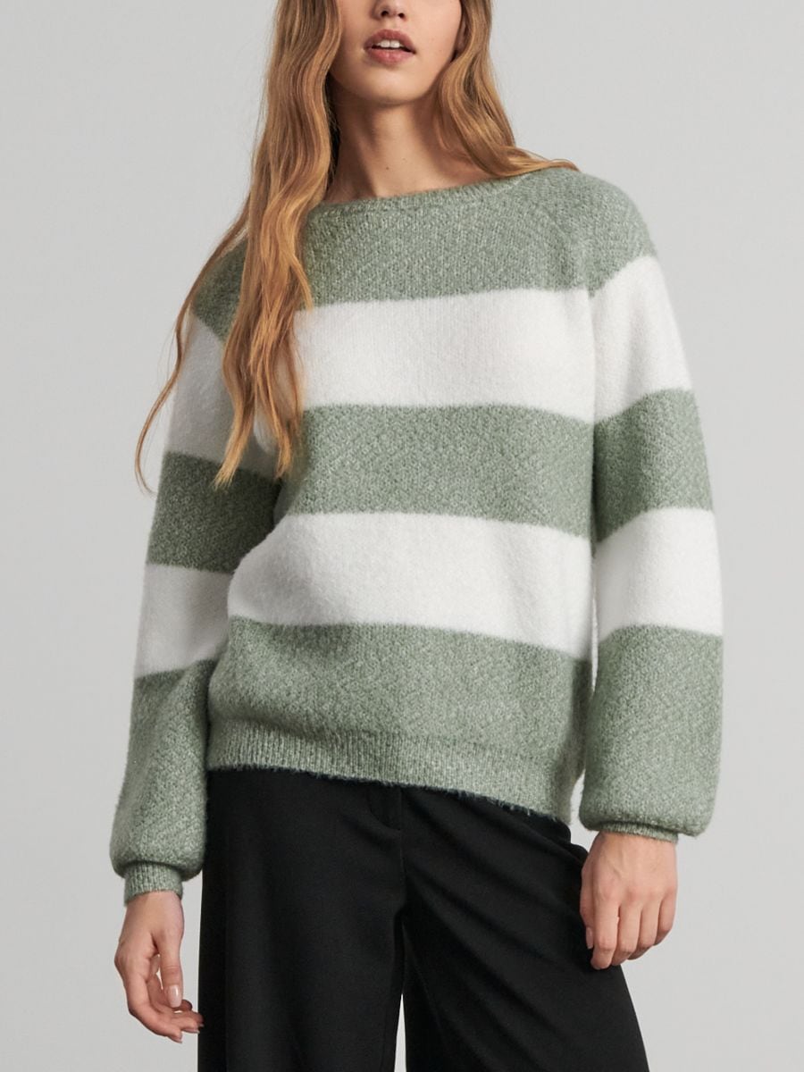 Csíkos pulóver - többszínű - SINSAY