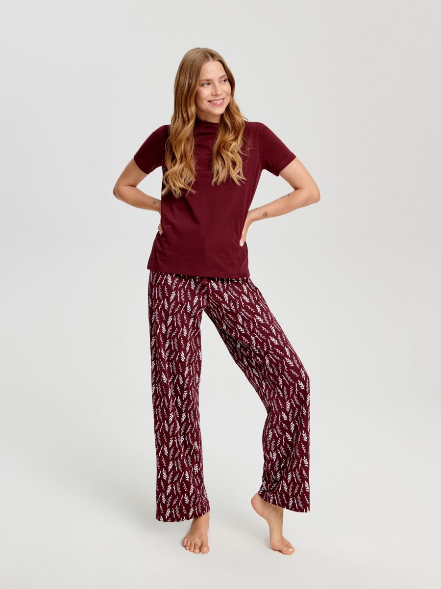 Cotton pyjama set Color maroon - SINSAY - 2950B-83X