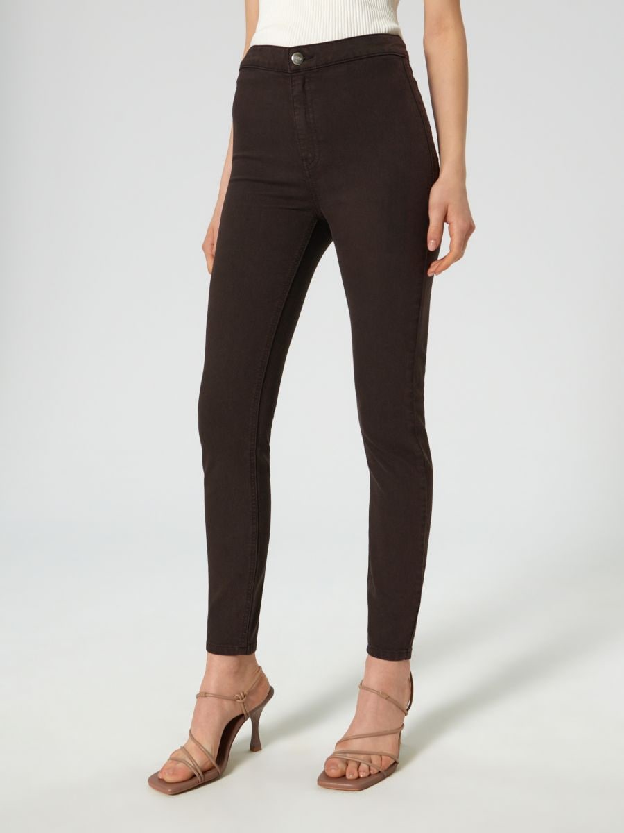 High waist skinny jegging hlače - dark grey jeans - SINSAY