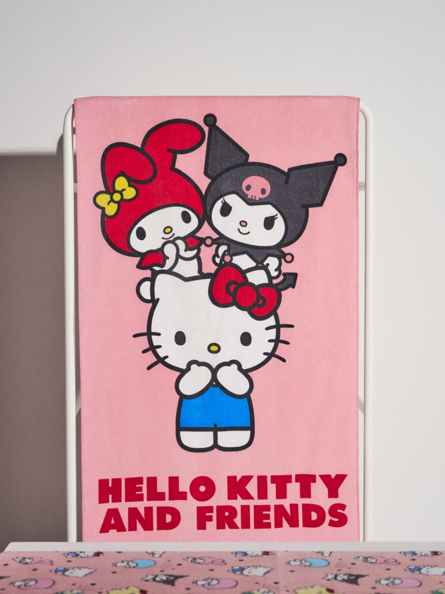 Bavlněný ručník Hello Kitty and Friends - pastelová růžová - SINSAY