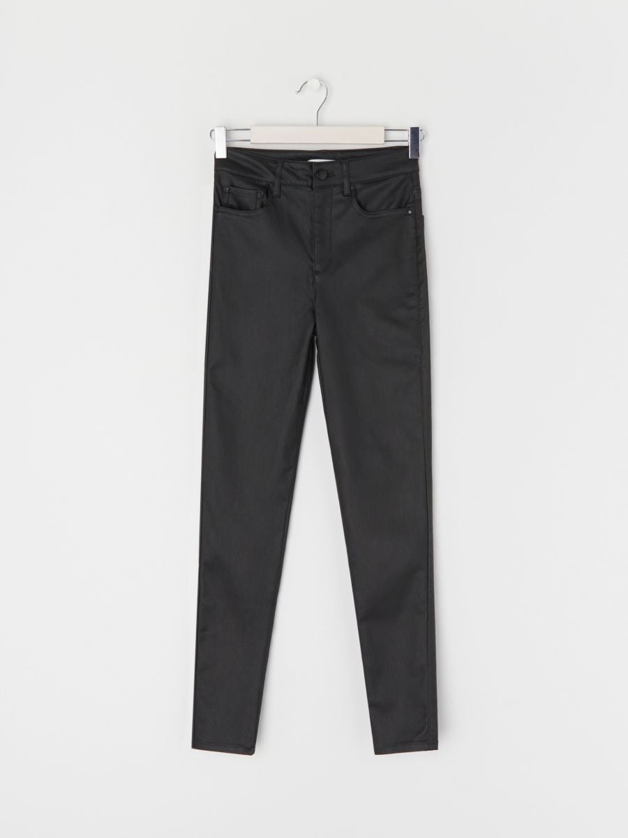 Koženkové kalhoty - černá - SINSAY