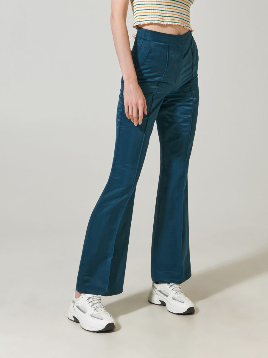 Flare-lõikega püksid - sinakasroheline - SINSAY