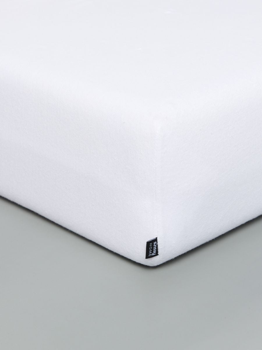 Lenjerie de pat din bumbac cu bandă elastică - alb - SINSAY