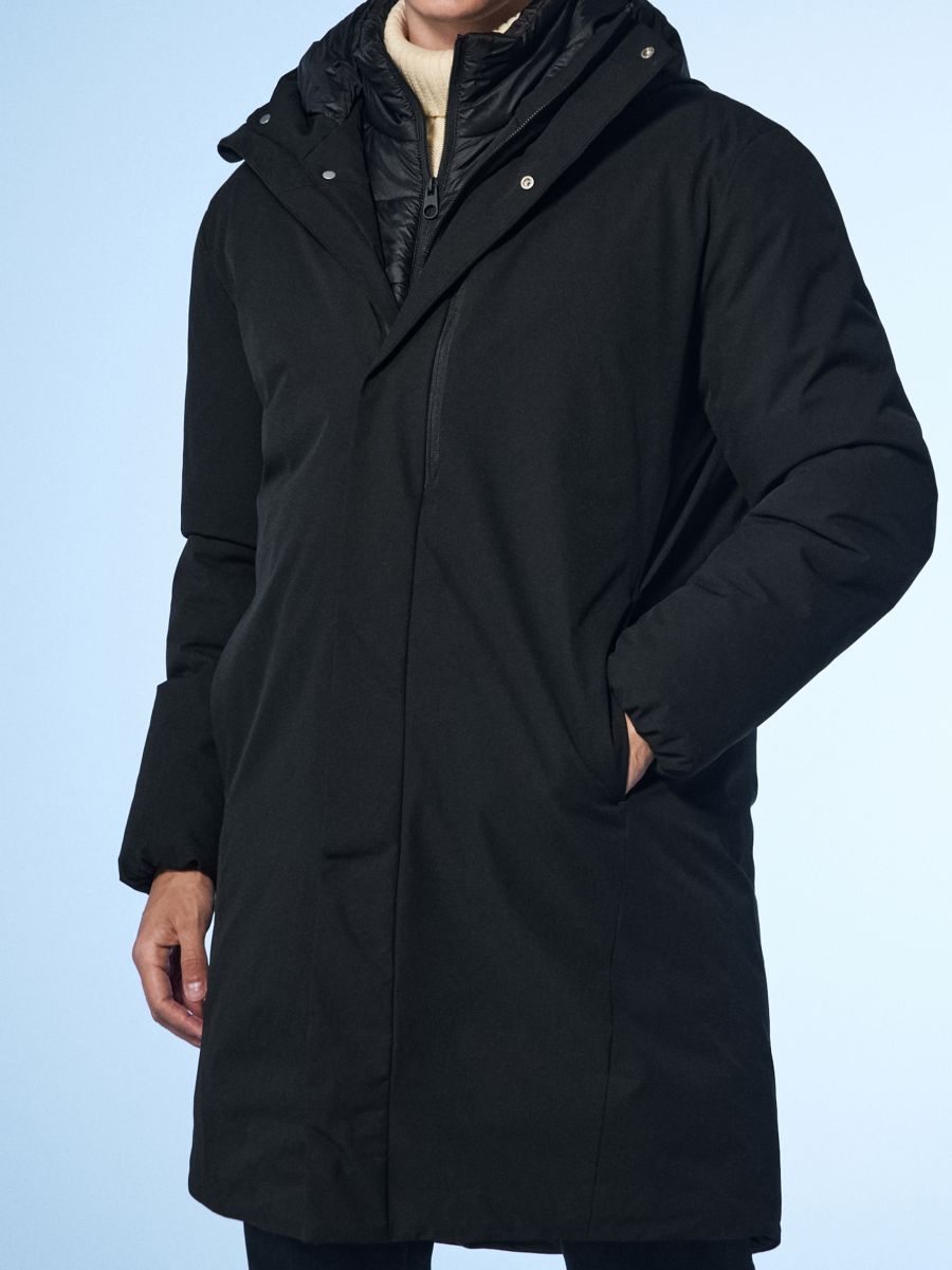 Kapucnis kabát - fekete - SINSAY