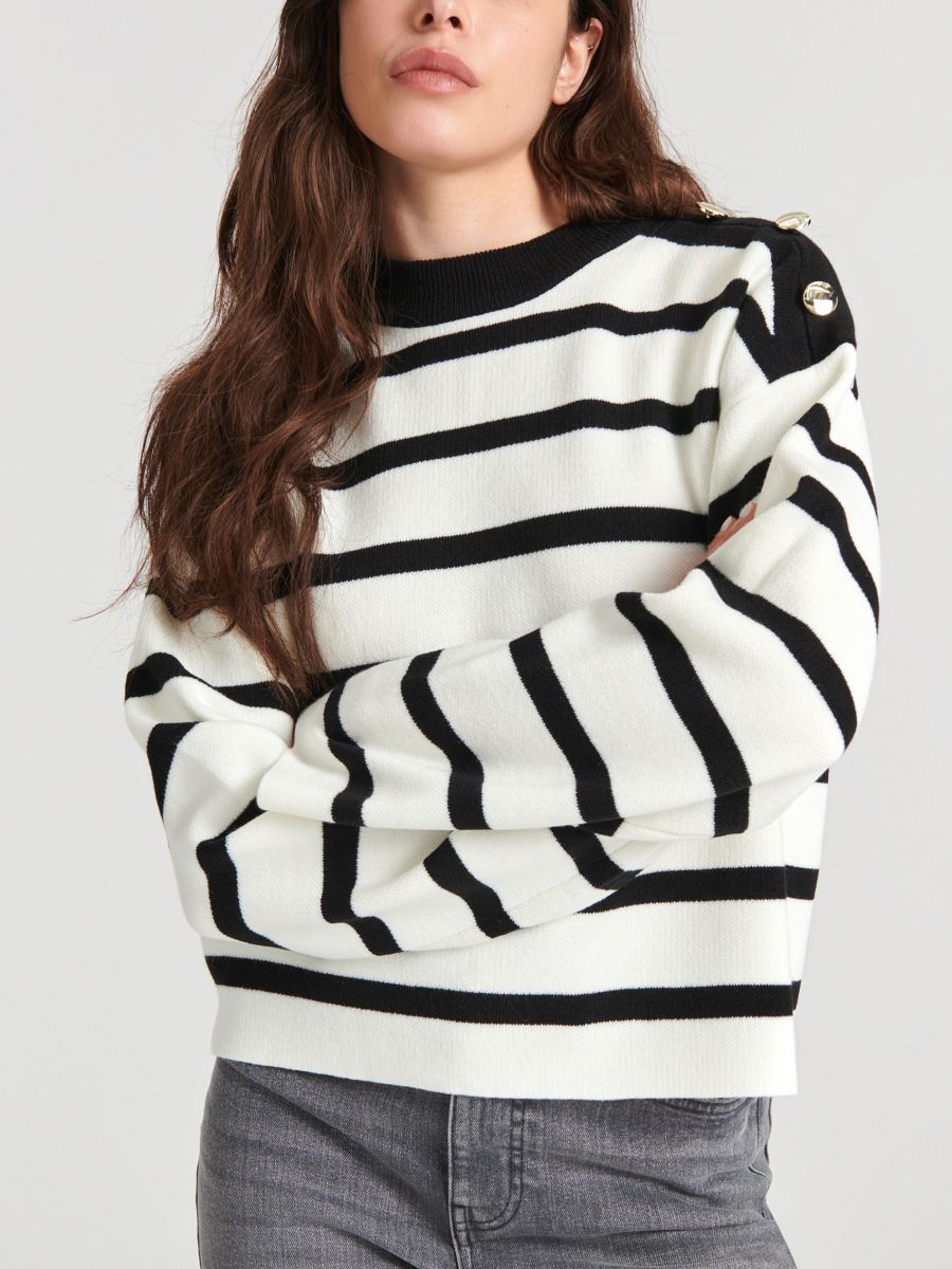 Svītrains džemperis - krēmkrāsa - SINSAY