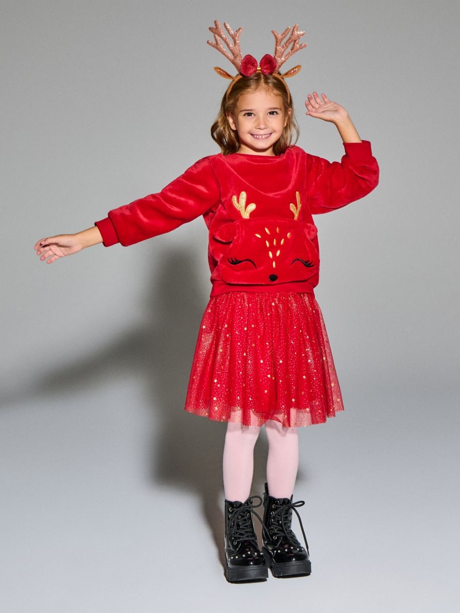 Džemperis su apvalia iškirpte - raudona - SINSAY