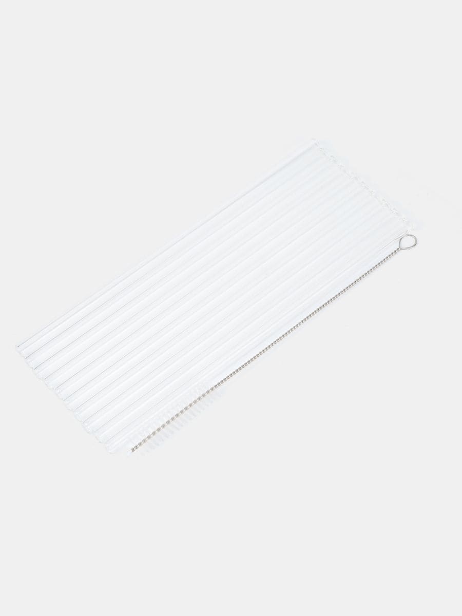 Набір трубочок з щіткою для чищення 10 pack - clear - SINSAY