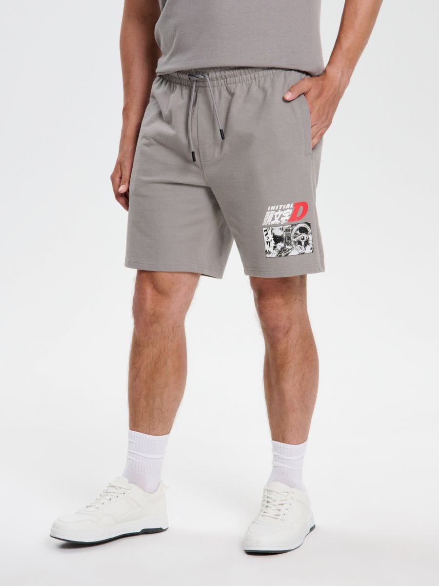 Pantaloni scurți cu imprimeu - gri deschis - SINSAY