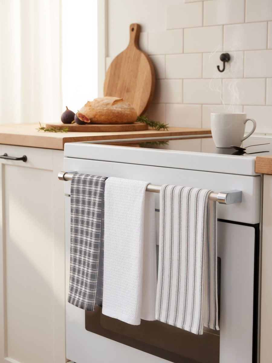 Ścierki kuchenne 3 pack - szary - SINSAY