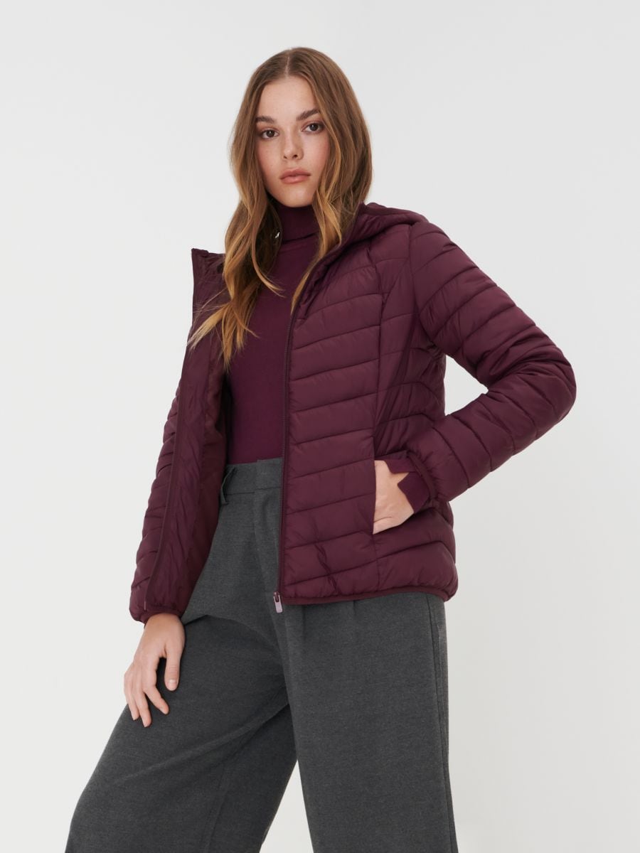 Hooded jacket Color maroon - SINSAY - 3128F-83X