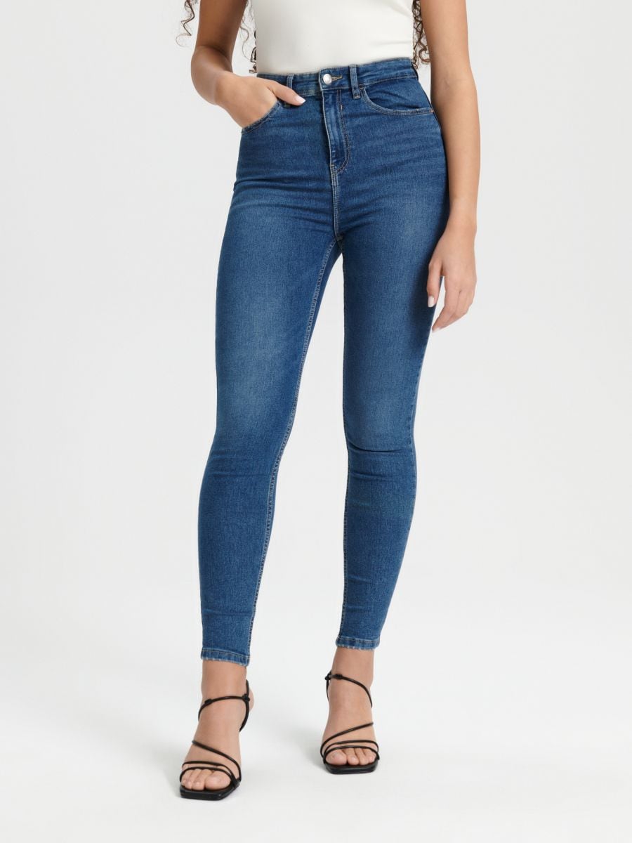 Jeans high waist skinny - blu scuro - SINSAY