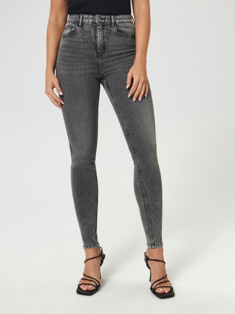 Jeans high waist skinny - grigio - SINSAY