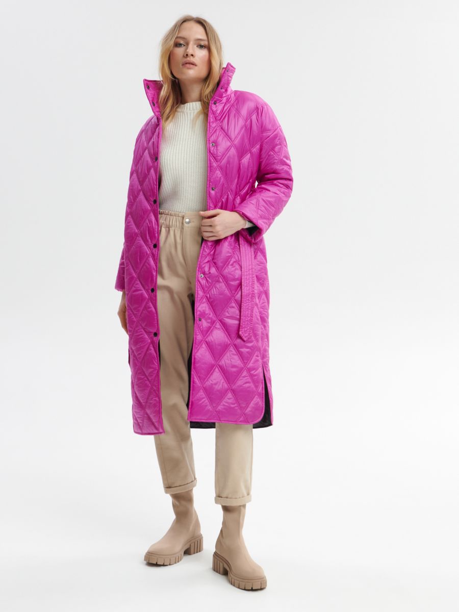 Płaszcz pikowany - różowy - SINSAY