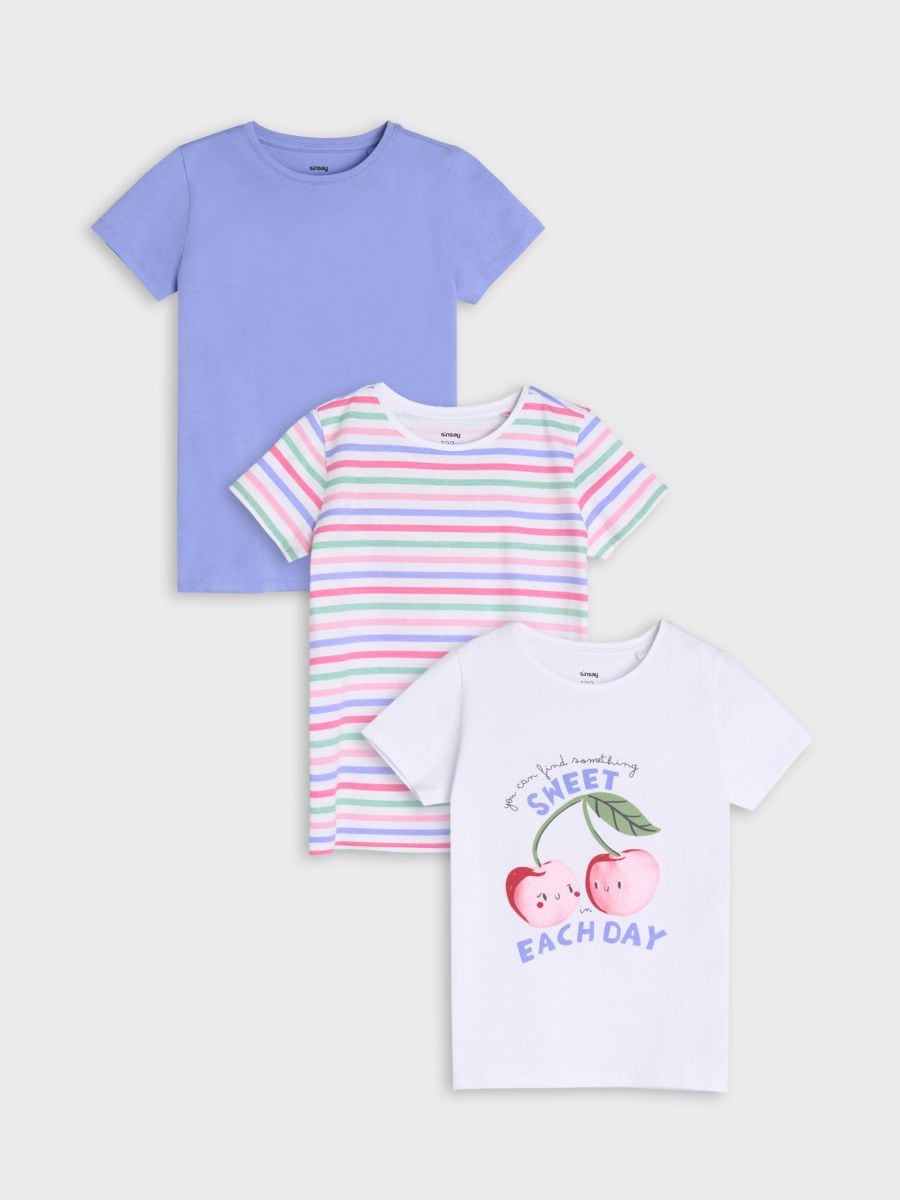 Sada 3 triček - vícebarevná - SINSAY