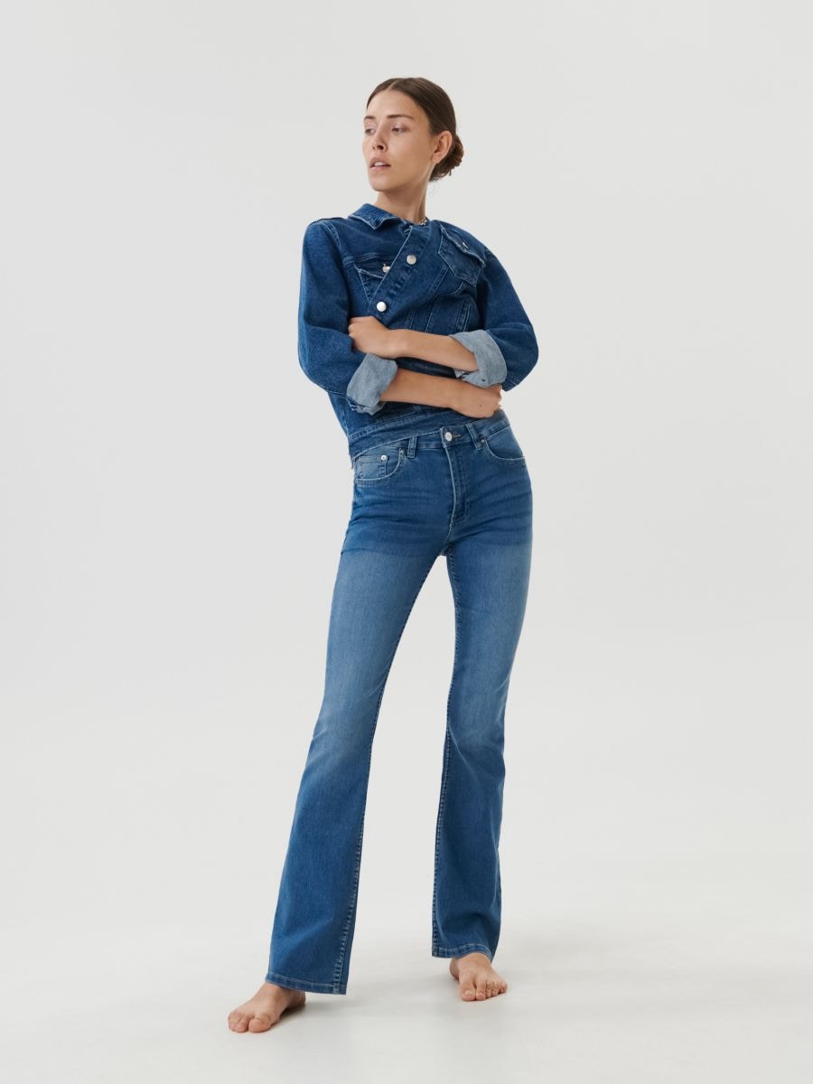 Mid rise flare jeans - blue jeans - SINSAY
