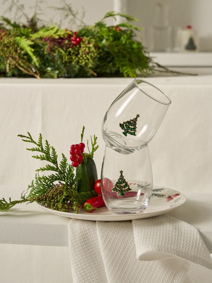 Pahare de Crăciun cu motiv de brad 2 pack - multicolor - SINSAY