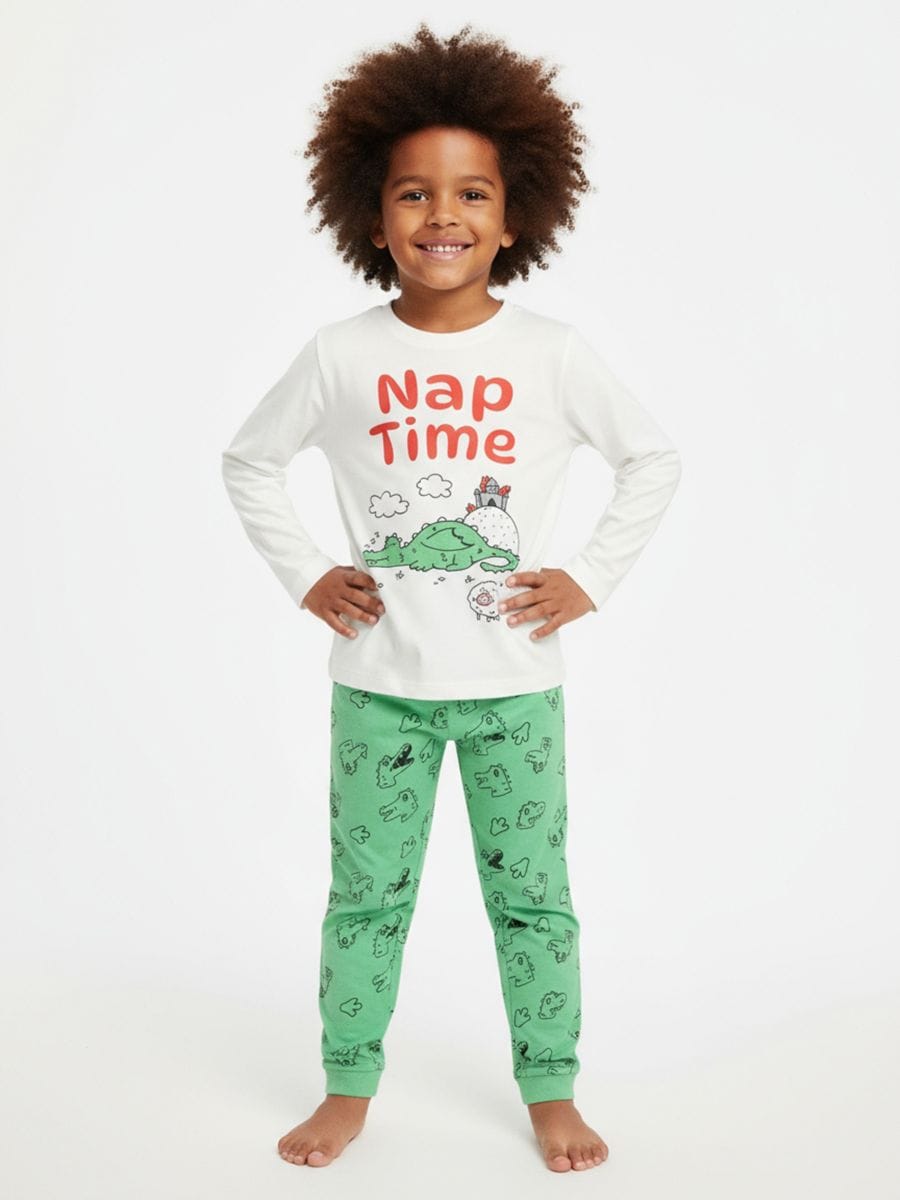 Zweiteiliges Pyjama-Set - Creme - SINSAY