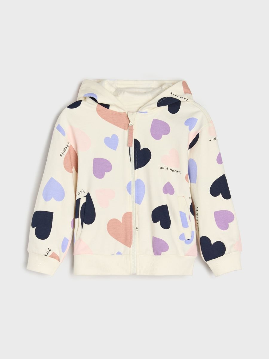 Bluza hoodie ze wzorkiem - biały - SINSAY