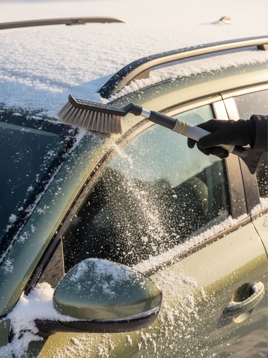 Automobilio ledo grandiklis su šepetėliu - šviesiai pilka - SINSAY