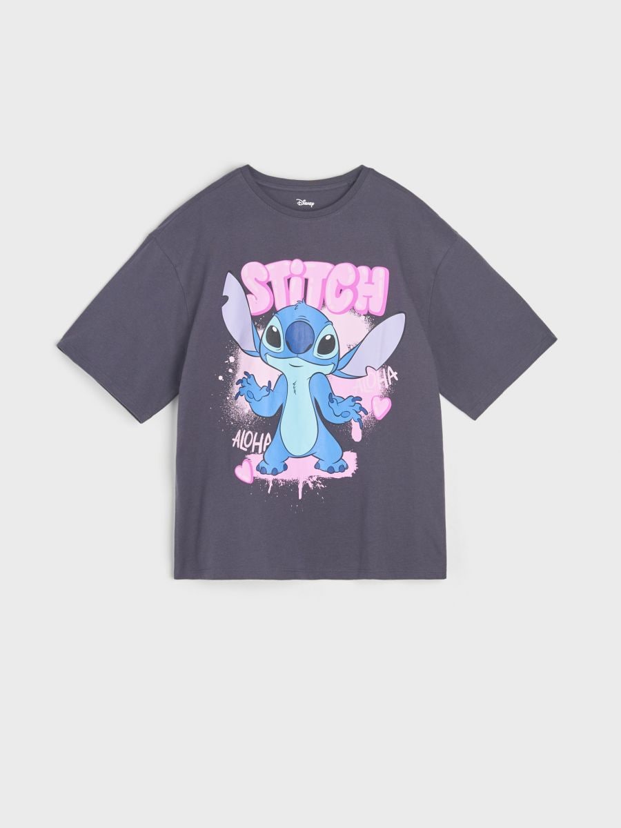 T-krekls Stitch - tumši pelēka - SINSAY