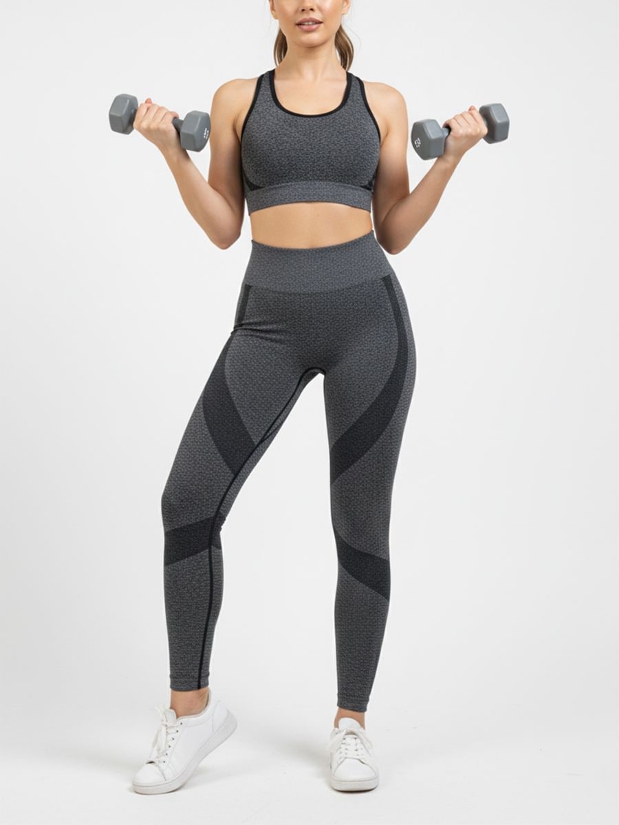 Legíny s vysokým pásom a kontrastnými vsadkami - tmavosivá - SINSAY