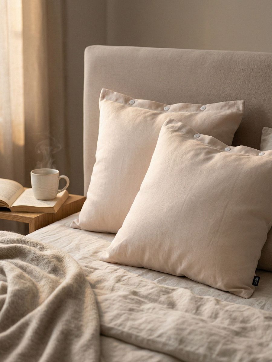 Súprava saténových obliečok na vankúše 2 pack - béžová - SINSAY