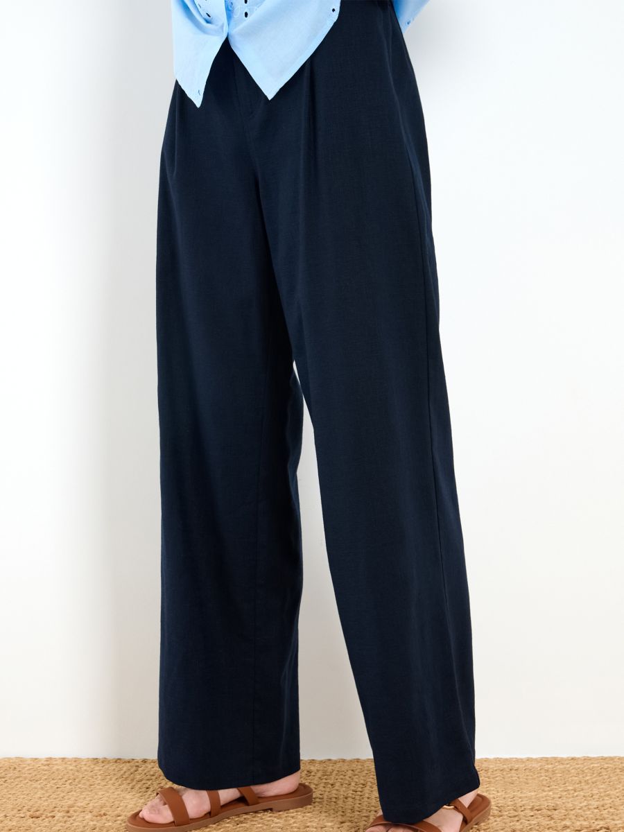 Pantaloni wide leg - bleumarin - SINSAY