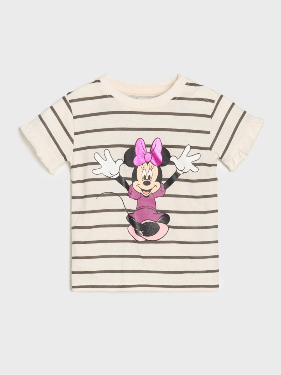 Koszulka w paski Minnie Mouse - kremowy - SINSAY