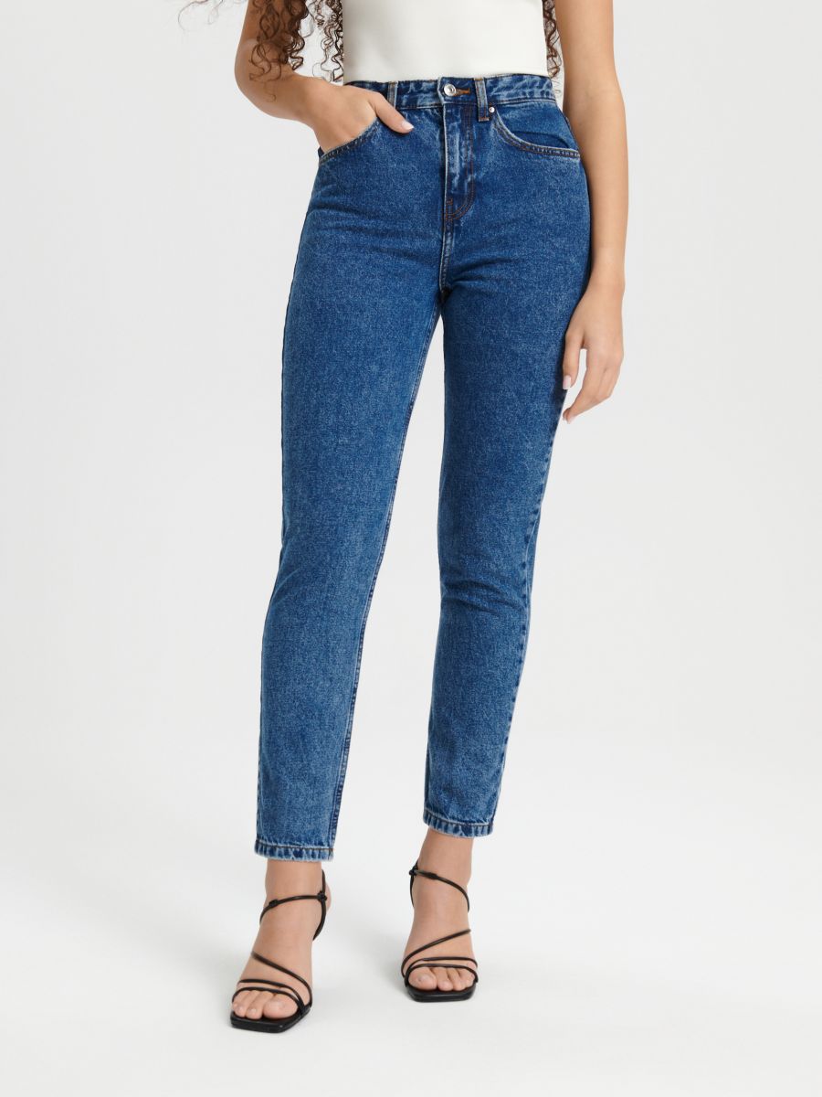 High waist mom fit jeans Color blue jeans - SINSAY - 3372B-55J