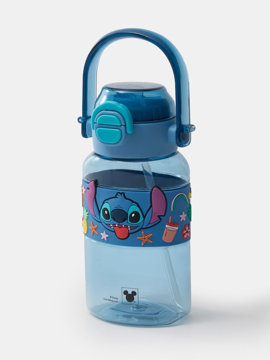 Пляшка для води з ручкою та соломинкою Stitch - різнобарвний - SINSAY