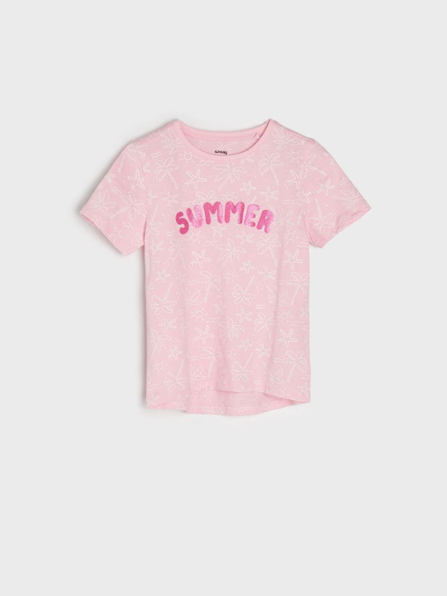 T-Shirt - Pastellrosa - SINSAY