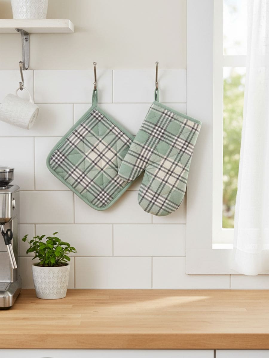 Σετ με γάντι φούρνου και πιαστράκι - πρασινο της μεντας - SINSAY