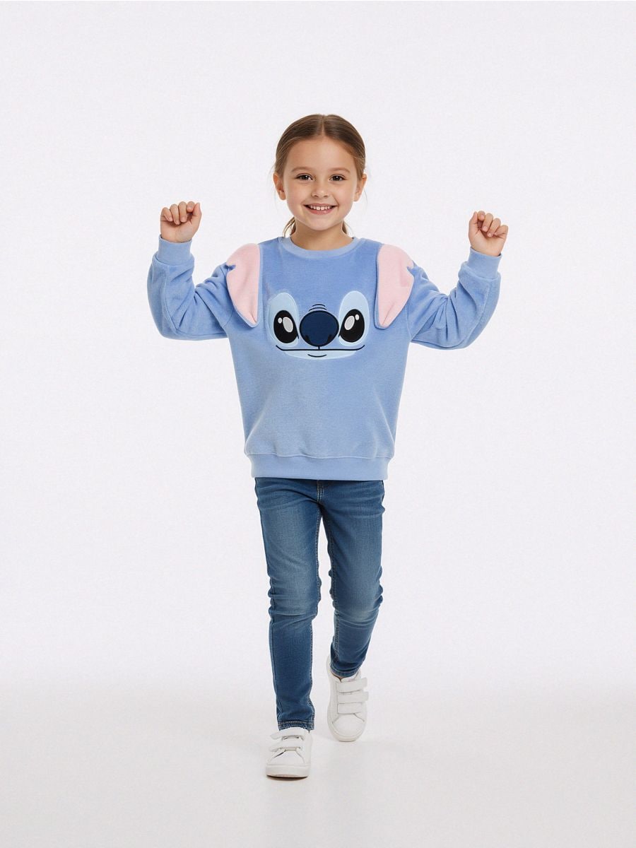 Crewneck dukserica Stitch - plava - SINSAY