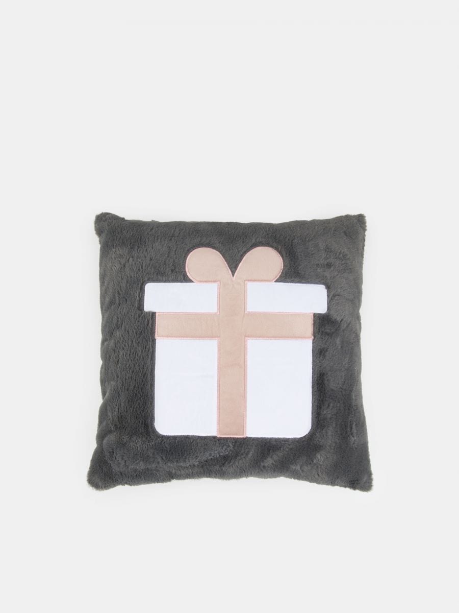 Decorative pillow - dark grey - SINSAY
