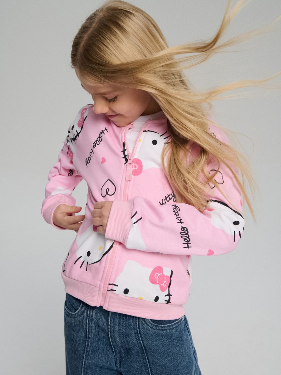 Bomber pulover Hello Kitty - pastelno roza - SINSAY