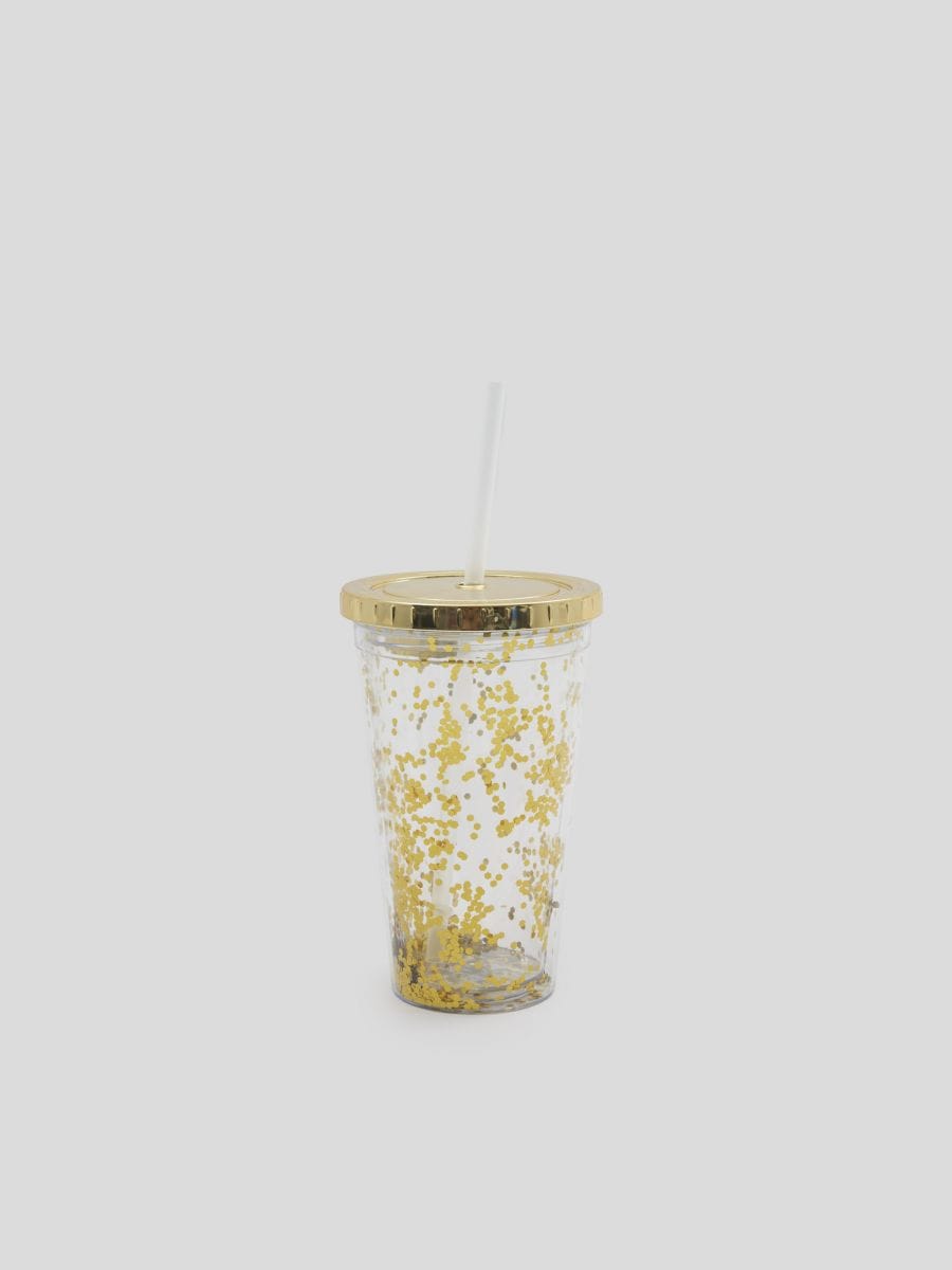 Višekratna čaša sa slamkom - zlatan - SINSAY