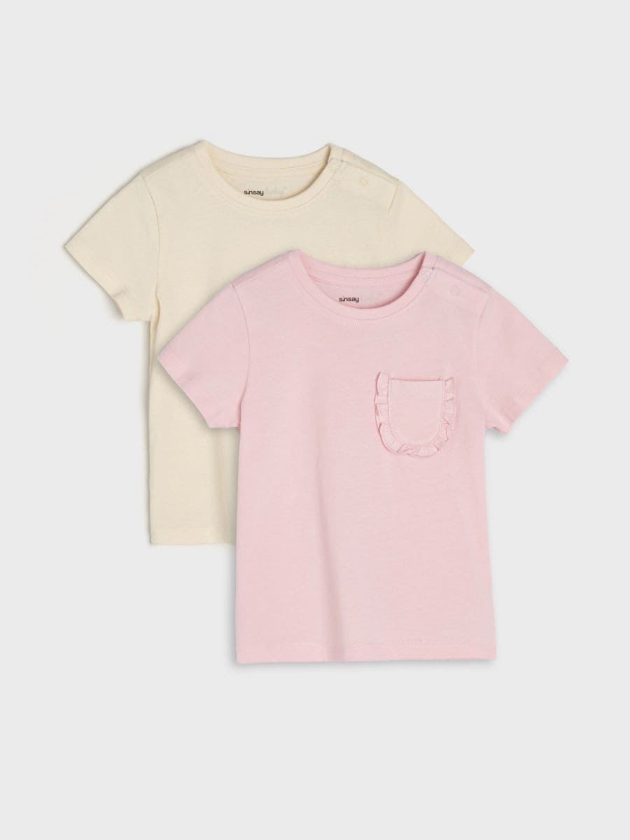 Koszulki 2 pack - kremowy - SINSAY