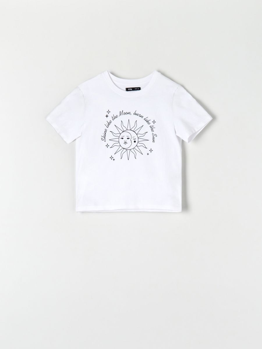 Printed T-shirt Color white - SINSAY - XT365-00X