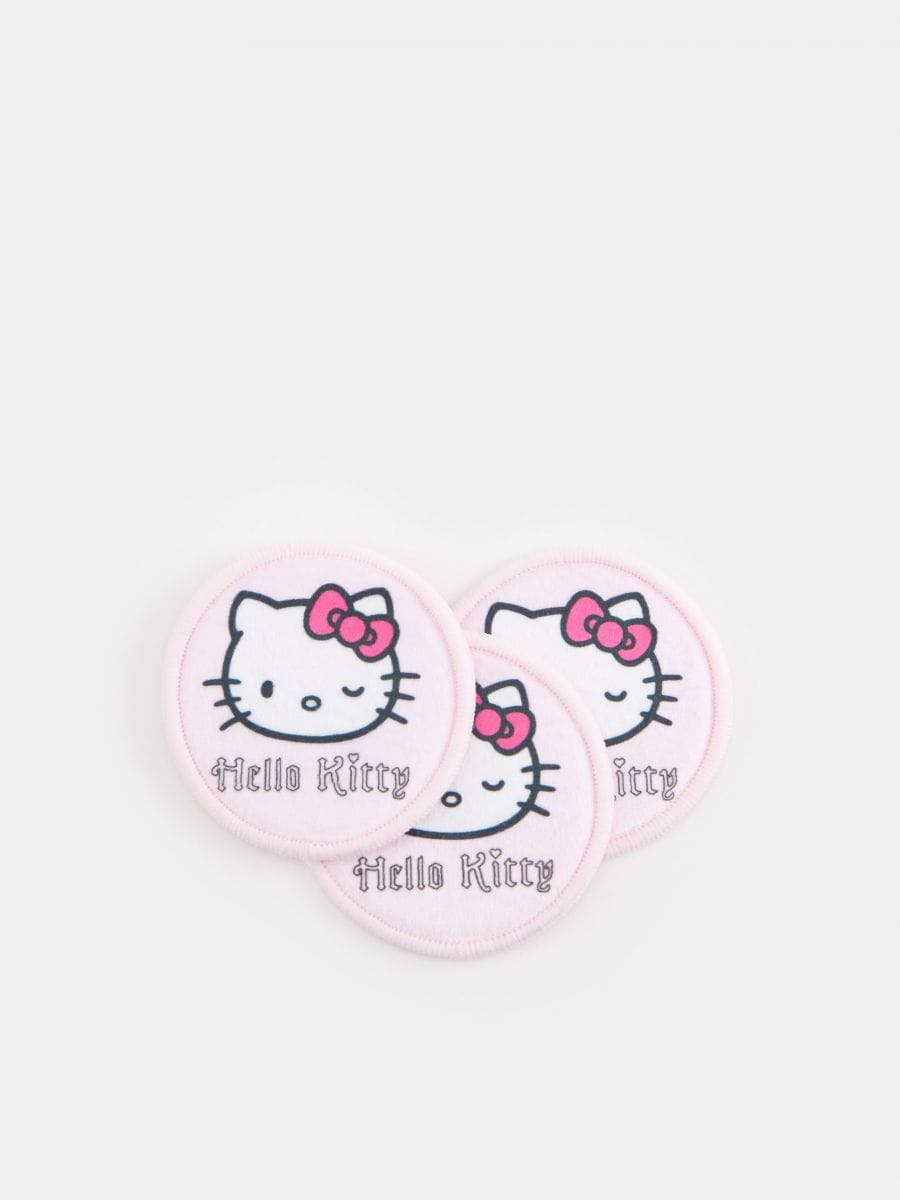 3 daugkartinių makiažo valymo diskelių pakuotė Hello Kitty - pastelinė rožinė - SINSAY